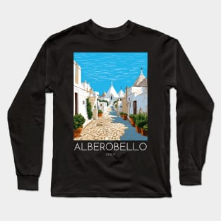 A Pop Art Travel Print of Alberobello - Italy Long Sleeve T-Shirt